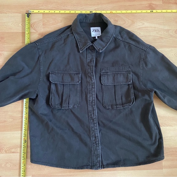 Zara Grey oversized denim jean jacket
shacket shirt overshirt cargo jacket - Picture 4 of 7